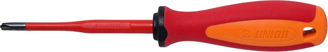 Unior 611VDETBI Elektriker-Schraubendreher SLIM mit 3-Komponentengriff für Flach-Kreutz-Schrauben, SLPH1 x 80 mm