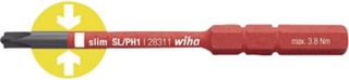 Wiha 2831142 Bit slimBit electric PlusMinus/Pozidriv -34590 SL/PZ2 x 75 mm für tiefliegende Schrauben, Allrounder für Elektriker