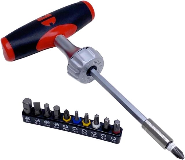 Würth Zebra T-Griff Ratschen Schraubendreher 1/4 Zoll 40NM inkl. Bits 12 Teile TX PH Schlitz Kreuzschlitz Schraubenzieher mit Ratschenfunktion 061363040
