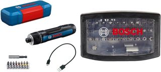 Bosch Professional Akkuschrauber Bosch GO 3 (inkl. Bit-Set, Bitaufnahme, USB-C-Kabel, Mini-Koffer) + 32tlg. Schrauberbit Set Extra Hart (Kreuzschlitz-, Pozidriv-, Hex-, T-, TH-, S-Bit, Zubehör)