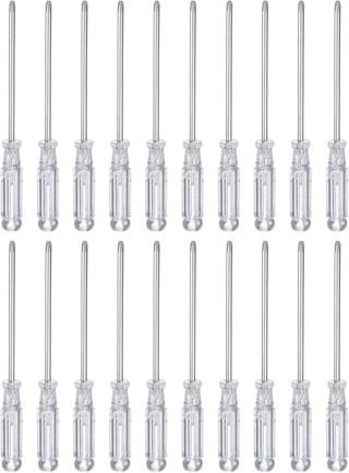 QUARKZMAN 20 Stück PH00 Mini Phillips Schraubendreher 65mm Länge Schraubenzieher Kohlenstoffstahl Mit 33mm Ergonomischem Griff Für DIY Reparaturen (Blau)