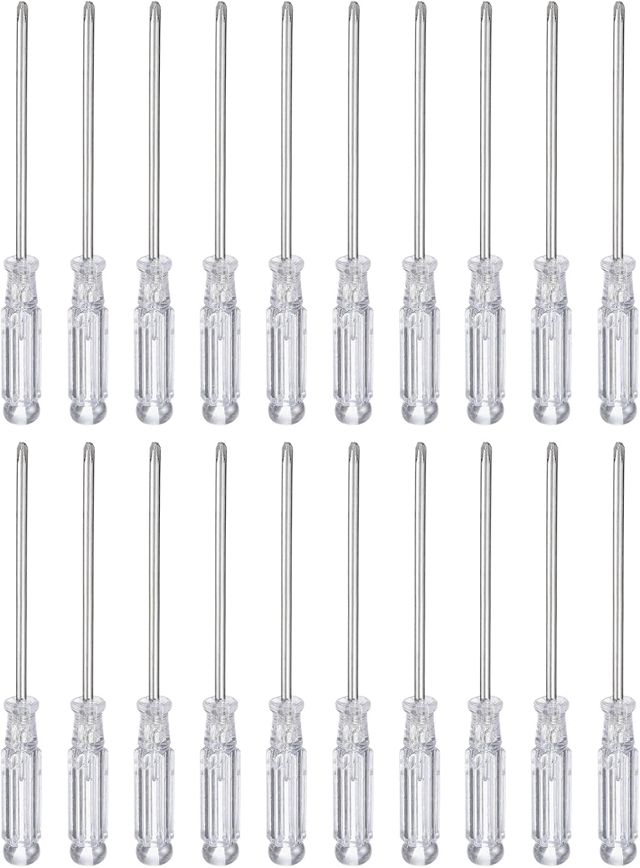 QUARKZMAN 20 Stück PH00 Mini Phillips Schraubendreher 65mm Länge Schraubenzieher Kohlenstoffstahl Mit 33mm Ergonomischem Griff Für DIY Reparaturen (Blau)