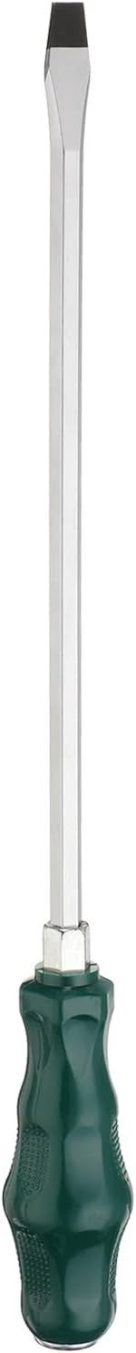 QUARKZMAN SL8 Flachkopf-Schraubendreher 400mm Länge Schraubenzieher Magnetische Abbruch-Schlitz-Screwdriver CR-V mit Ergonomischem Griff für DIY-Reparaturen, Grün