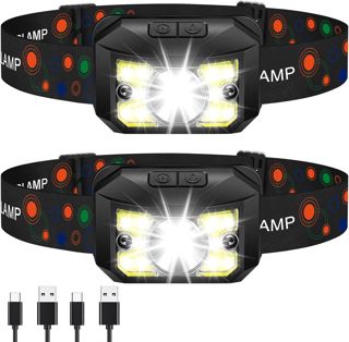 2 Stück Stirnlampe Led Wiederaufladbar, USB C Superhelle Kopflampe Wandern