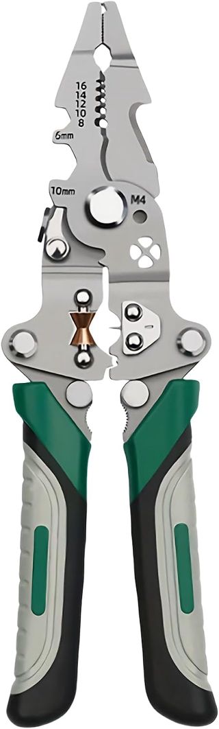 Abisoliergerät für elektrische Drähte, Drahtschneider und Abisolierzange – Ergonomische Kabelschuhzange für Klimaanlagen, industrielle Wartung, Haushaltsgeräte, Automobilsysteme und