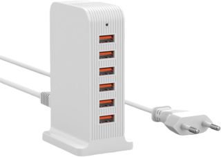 50W USB Ladestation Mehrfach,6-Port USB Ladegerät Tower mit Smart IC
