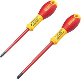 Stanley Borneo Schraubendreher-Set FMHT0-62649 (langlebig, mit veredelter Spitze für sicheren Halt, isolierte Klinge, einzeln bis 10.000 Volt getestet, inkl. PZ1 x 100mm & PZ2 x 125 mm)