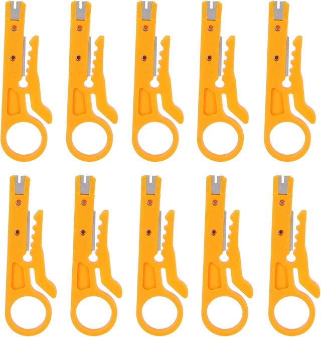 10Pcs Abisolierzangen, Mini-Abisolierzange Zum Crimpen für 5-6.2mm Kabel Mehrzweck-Abisolierzange für Elektriker Gelb