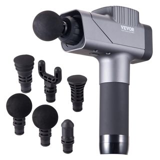 VEVOR Massagepistole, Massagegerät für Sportler – mit 8 Geschwindigkeitsstufen und 6 Massageköpfen, 35 W 2500 mAh Akkus, elektrische Massagepistole zur Schmerzlinderung und Muskelentspannung