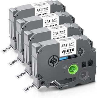 UniPlus 4x Kompatibel TZe-231 TZe231 Etikettenband Ersatz für Brother TZe