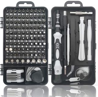 115 in 1 Elektronik-Präzisions-Schraubendreher-Set mit tragbarer Tasche kompatibel für Computer, Handy, PC, iPhone, SchoÃŸ, Schwarz
