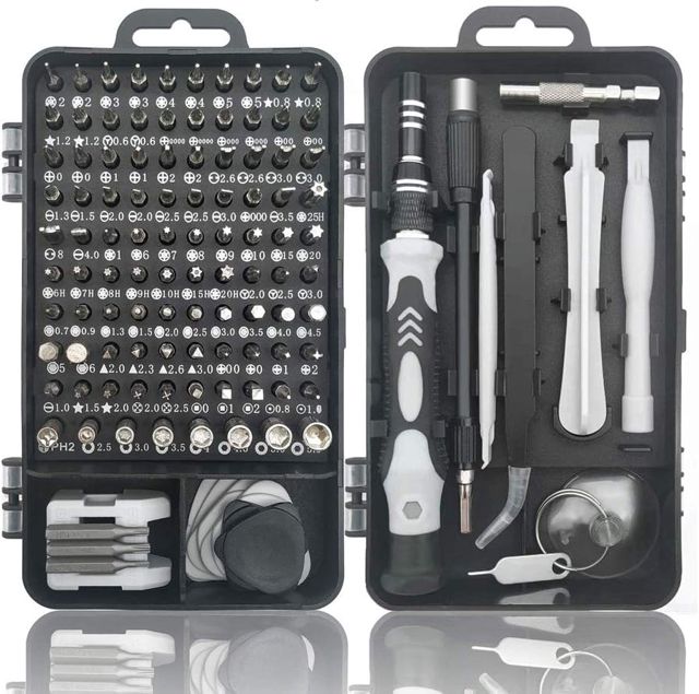 115 in 1 Elektronik-Präzisions-Schraubendreher-Set mit tragbarer Tasche kompatibel für Computer, Handy, PC, iPhone, SchoÃŸ, Schwarz