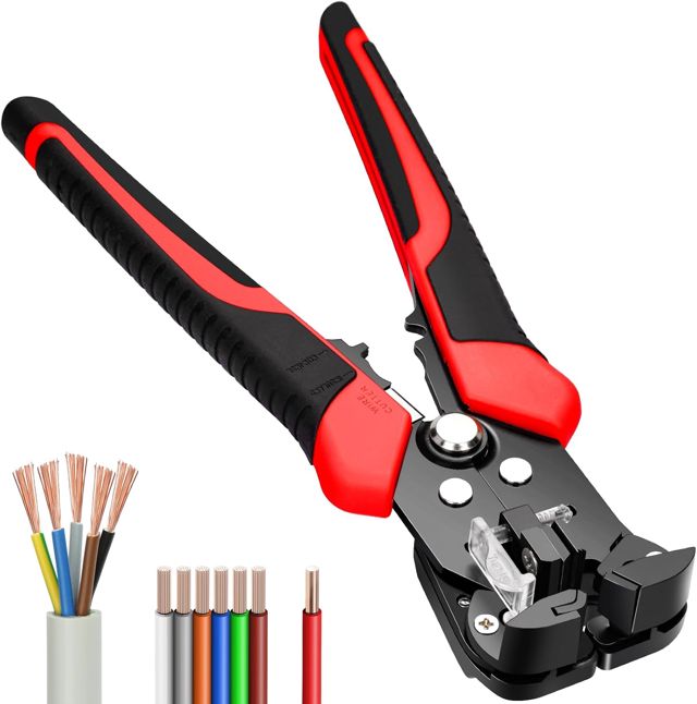 Abisolierzange, Automatische Abisolierzange und Schneidzange für 0,2–6 mm² Kabel, zum Entfernen der Schutzbeschichtung von elektrischen Leitungen für Heimwerker Elektriker