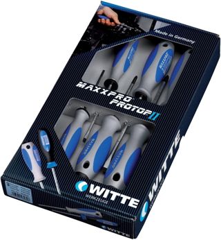 Witte 653864 Maxxpro-Schraubendreher-Satz 6-teilig, SB/PH 1/PH 2 in Kartonverpackung