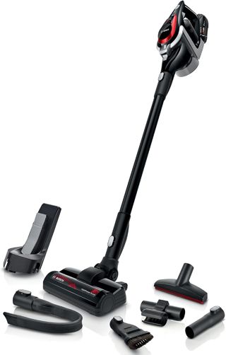 Bosch Akku-Staubsauger Unlimited Serie 8 ProPower BSS81POW1, kabelloser Handstaubsauger, beutellos, Hygiene-Filter, hohe Saugleistung, Lange Laufzeit, XXL-Polsterdüse, Fugendüse, schwarz