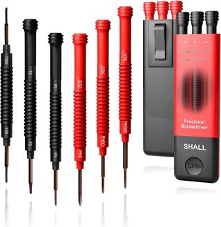 SHALL 6-teiliges Präzisions-Schraubendreher-Set mit Etui, 12 Größen, magnetische Mini-Schraubendreher, DIY-Reparatur-Werkzeug-Set für Laptop, Brille, Uhr, Elektronik