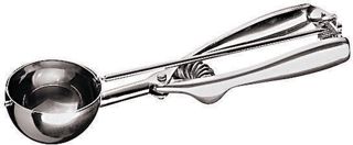 Paderno 41473-31 Eis Portionierer, für Früchten, Kandis, Korn, Glasur, Komfortabler Griff, aus Edelstahl, Spülmaschinenfest, 3 cm, Silber / Schwarz