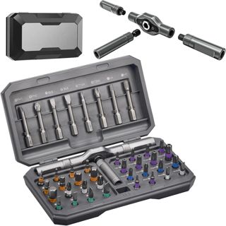 42-in-1 Magnetisches Schraubendreher Set - Mini Ratschenschraubendreher mit S2 Stahl Bits, Magnet Bit Set Abnehmbar Ratschengriff, Präzisions Reparatur Werkzeug für Computer Brillen Fahrrad Uhren