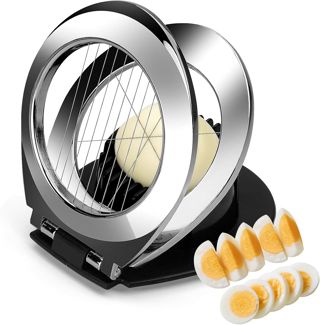 BIBURY Eierschneider aus Edelstahl, Eischneidewerkzeug, 2 in 1 Eierschneider Metall aus 304 Edelstahl, Professional Egg Slicer Schneider für Eier, Pilze, Erdbeeren, weiches Obst(spülmaschinenfest)