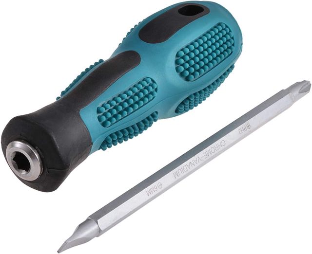 KATUR Doppelzweck-Schlitz-Kreuzschlitzschraubendreher, Doppelwege-Flachkopf-Kreuzschlitzschraubendreher, 100 mm langer Schaft-Schraubendreher für den professionellen und privaten Gebrauch