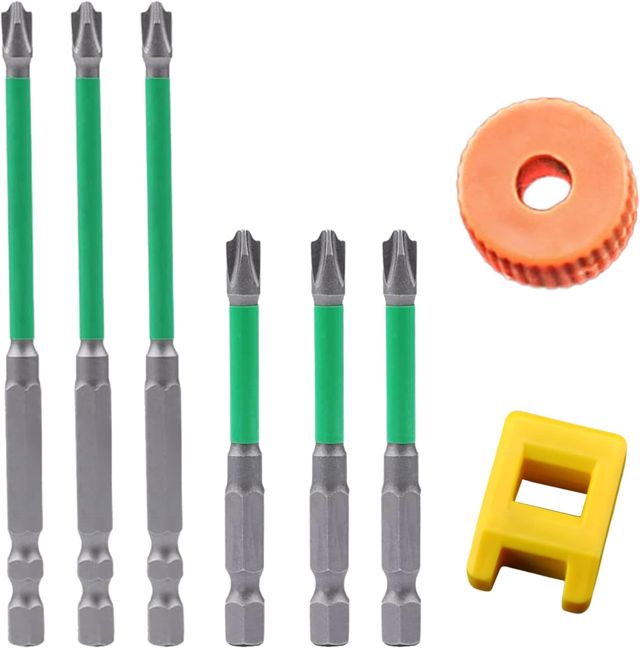 3 Stück Starke Schraubendreher Bit: Nizirioo Hohe Härte und Rutschfest Schraubendreher-Bit, Schraubendreher-Bit-Set mit Schraubendreher-Magnetisierer und Magnetisierring für Elektriker Bit Set Lang