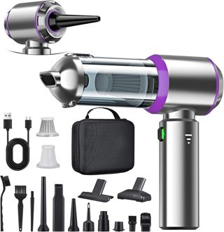 Handstaubsauger Akku,4-in-1 Handstaubsauger, Auto Staubsauger Stark, 28000PA Autostaubsauger Akku Testsieger, 3-Gang 240000 U/min Mini Staubsauger für Auto, Küche,PC, Sofa, Büro & Tierhaar Reinigung
