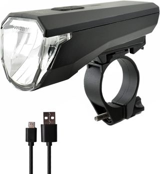 nean LED Akku Fahrradlicht 50 LUX mit StVZO Zulassung, Fahrradlampe, Fahrrad Frontlicht, Fahrradleuchte vorne, Scheinwerfer mit 3 Helligkeitsstufen, schwarz