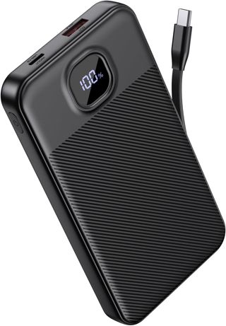 GREPRO Power Bank 10000mAh mit USB-C Kabel, 22,5 W Schnellladung Powerbank