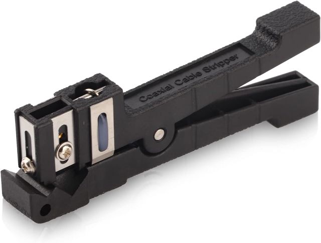 Lichtwellenleiter-Abstreifer, horizontales Koaxial-Kabel-Abisoliermesser, Kabelschneider-Handabstreifer-Werkzeug, 45-165, für Glasfaserkabelkonstruktion, 4,8 mm-7,9 mm Abziehdurchmesser, Schwarz