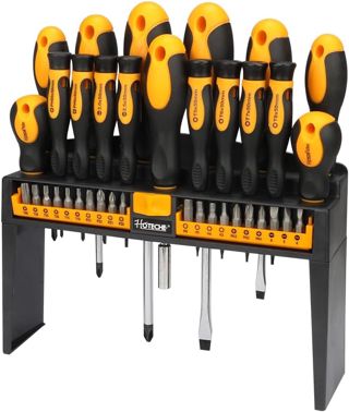 Hoteche 37-teiliges Schraubendreher-Set | 8 Std.+8 Uhr-Schraubenzieher +20 Bits +Griff | CR-V & Magnet