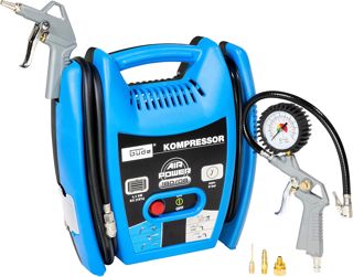 Güde Kompressor Airpower 180/08 (ölfrei & wartungsarm, Riemenantrieb, 8 bar, 1100 W, eff. Liefermenge 140 l/min, 2,5 m Druckluftschlauch mit Schnellkupplung, inkl. Zubehör)