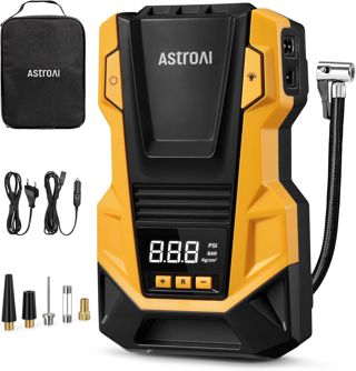 AstroAI 2 in 1 Kompressor Auto, Luftpumpe Auto 12V 230V, Autoreifen Pumpe