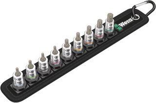 Wera 05003884001 Belt A Imperial 1 Zyklop Bitnuss-Satz Innensechskant, mit Haltefunktion, 1/4"-Antrieb, 9-Teilig