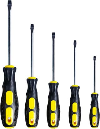 Flachkopf-Schraubendreher-Satz (5-Satz in den folgenden Größen Schlitz-Schraubendreher mit magnetischen Spitzen Weicher ergonomischer Griff von Standard- oder Präzisions-Flachschraubendreher