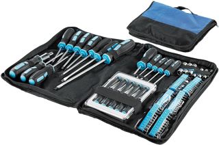 AGT Schraubenzieher Tasche: 100-teiliges Schraubendreher-Set in praktischer Tasche (Werkzeugtasche, Bit, Uhrmacherwerkzeug Sets)
