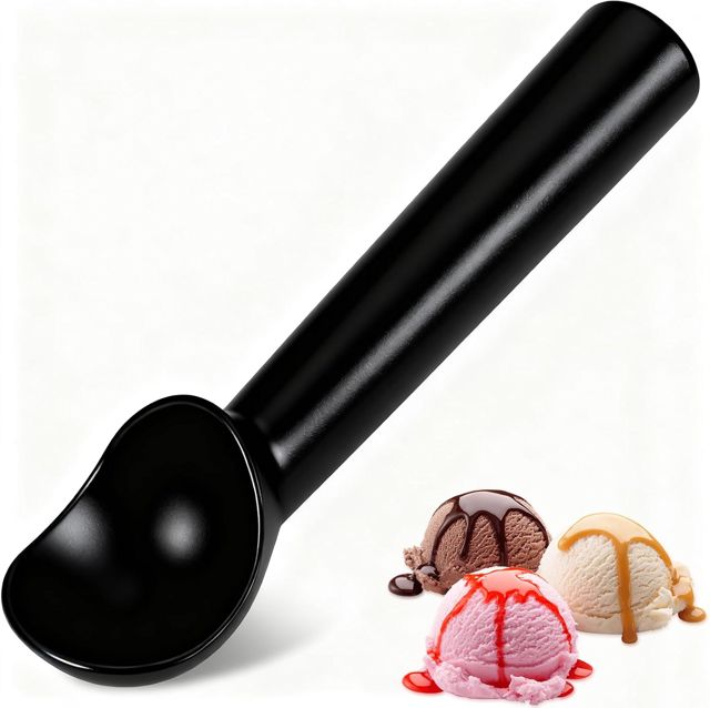 Eisportionierer, 18.5cm Einteiliger Silber Aluminium-Eislöffel, Ideal für Hart-Eiscreme, Keksteig, Gelato, Sorbet und Melonenbällchen