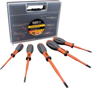 VDE Isoliertes Schraubendreher-Set, 5-teilig, mit ergonomischen Griffen, VDE-geprüft, Klein Tools 32268INS, Orange