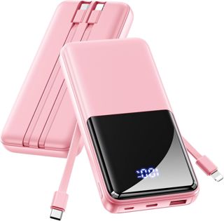 Power Bank Schnellladung, 15000mAh Tragbares Ladegerät, Pfirsichrosa