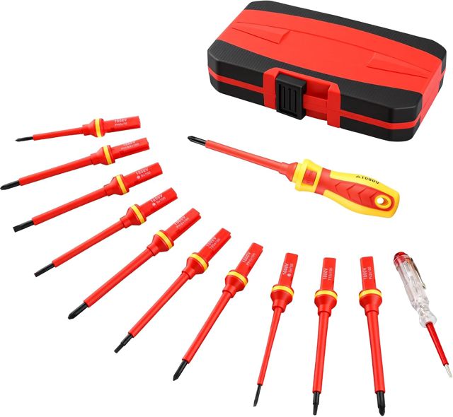 1000V Isoliertes Schraubendreher Set 13tlg, Magnetisch mit Spannungsprüfer