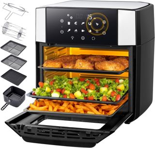 LLIVEKIT 15L Heißluftfritteuse XXL, 10 in 1 Mini Backofen mit Umluft