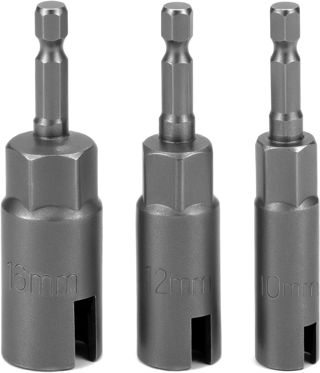 QWORK® 3 Stück Steckschlüssel Set, Power Flügelmutter Treiber, CR-V Stahl, 1/4-Zoll-Sechskantschaft,10 mm, 12 mm, 16 mm