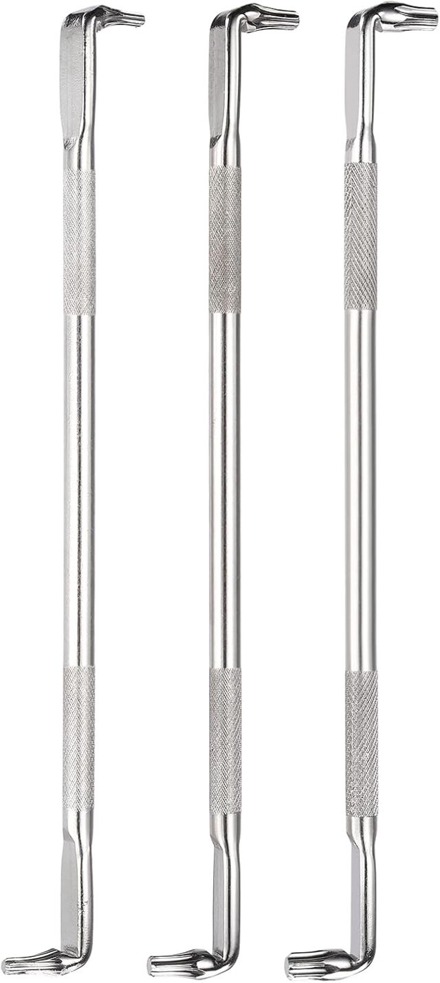 QUARKZMAN 3 Stück Winkel-Schraubendreher-Set T10/T15 T20/T25 T27/T30 Rechtwinklig 90 Grad Schraubendreher Doppelseitig Z-Form 180 mm Länge Handwerkzeug Für Reparatur Silber