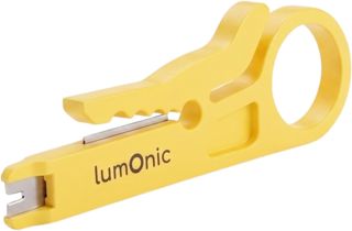 Lumonic Abisolierwerkzeug für UTP/FTP-Netzwerkkabel & LSA-Auflegewerkzeug - Kabel-Abisolierer, Netzwerkwerkzeug, auch als LSA-Auflegewerkzeug, CAT5e/CAT6, Mini, gelb, Patchpanel, RJ45