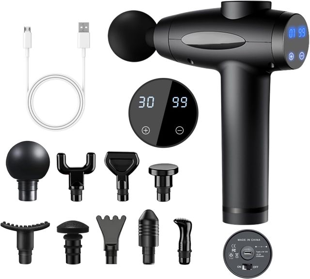 Tiefengewebe-Massagepistole,30 Stufen,9 Köpfe,LED-Display