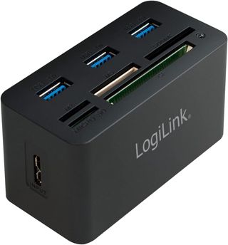 LogiLink CR0042 USB 3.0 Hub mit All-in-One Card Reader (Micro SD / SD / MS / M2 / CF) Schwarz