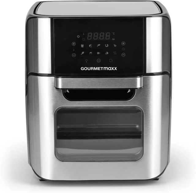 GOURMETmaxx Heißluftfritteuse | 4,5L Airfryer | Timer & Touchscreen | Fritteuse mit 9 Funktionen & 8 Programmen | energiesparend frittieren, nahezu ohne Öl | Minibackofen - 1400 W