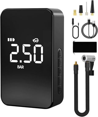 Elektrische Luftpumpe, 12 V, 6000 mAh, wiederaufladbar, Autoreifenpumpe, 150 PSI, elektrischer Kompressor, Fahrradpumpe mit USB/LED-Licht für Auto, Fahrrad, Motorrad, Ball, USB-Powerbank