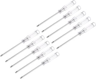 sourcing map 10Stk Mini Schlitz Schraubendreher, 3,0 mm Flachkopf