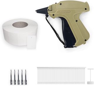 Heftpistole - Etikettierpistole ARROW 9S + 5 Ersatznadeln + 1.000 Kartonetiketten Etiketten 30x45 mm + 1.000 Heftfäden Standard (40mm Heftfäden)