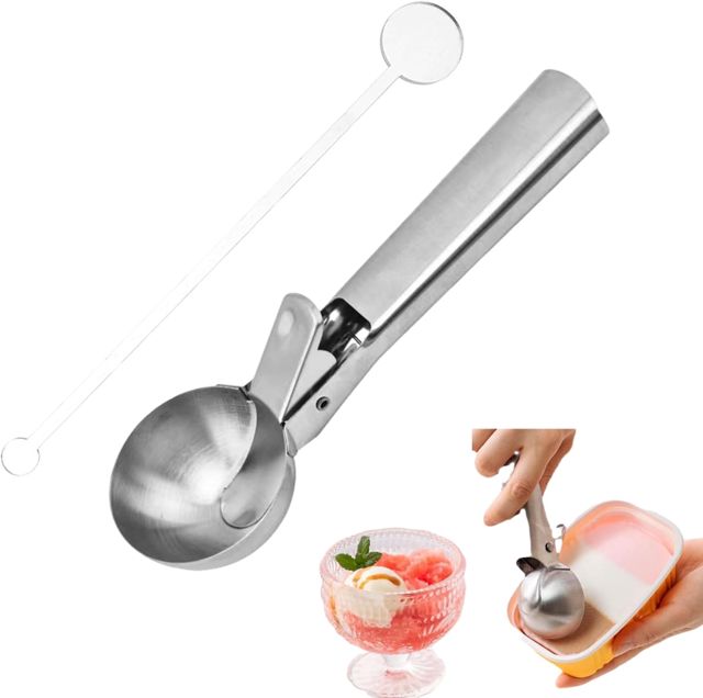 Eisportionierer Edelstahl 5 cm,Eiskugelportionierer,Gourmet Eisportionierer,Eislöffel Mit Auswerfer,Eislöffel Aus Edelstahl,Eisportionier Mit Auslöser,Für Eiskugeln,Fleischbällchen,Kartoffelpüree